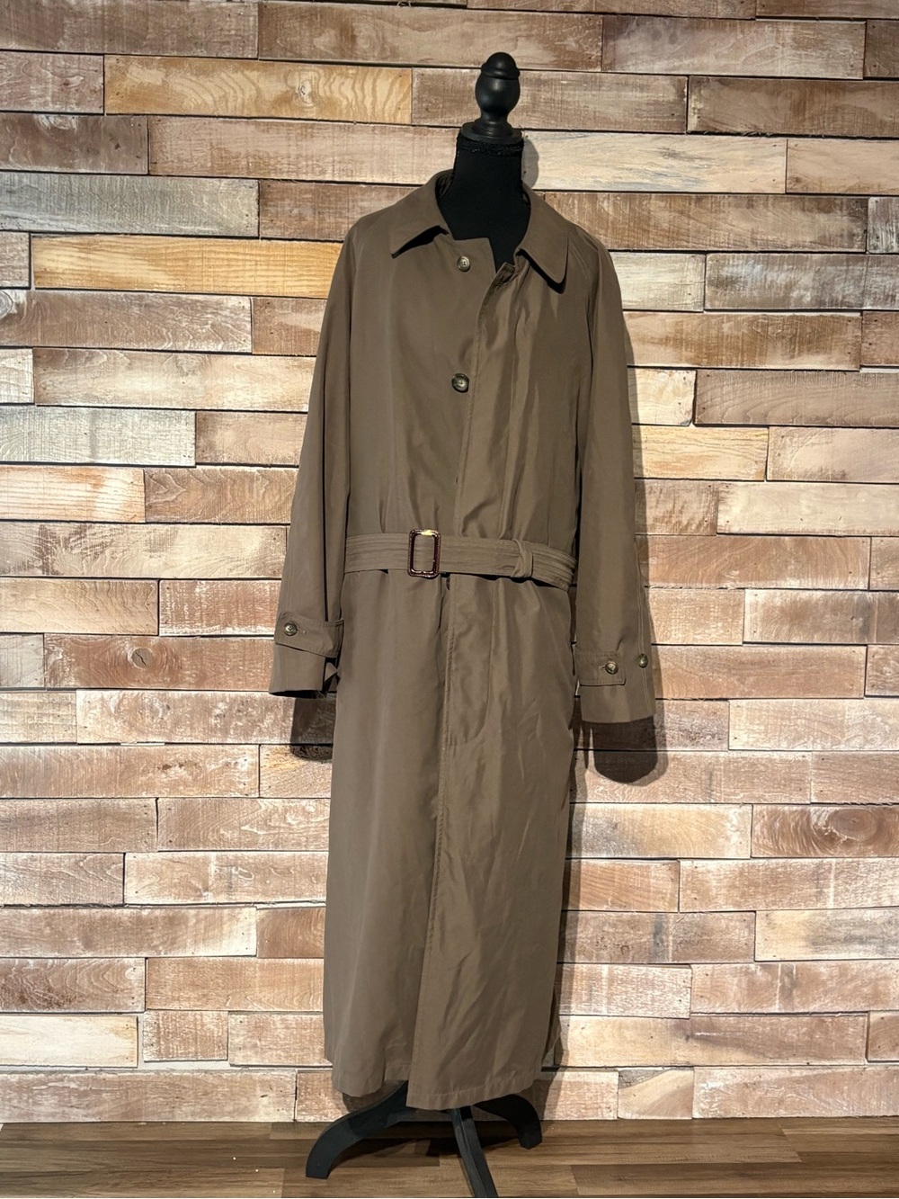 RALPH Ralph Lauren Vintage Brown Trench Coat Overcoat Belted Removable Liner 44L